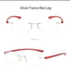 Men Blue Light Blocking Reading Glasses Women Dimond Cutting Rimless Eyeglasses Frame Anti Fatigue Hyperopia Presbyopic Eyewear