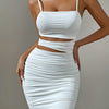 Women Sexy Spaghetti Strap Bodycon Mini Dress White Backless Party Evening Outfit Nightclub Vestidos