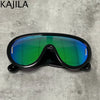 Oversized Wellen-Masken-Sonnenbrille Einteilige Damen-Sport-Y2K-Punk-Sonnenbrille für Damen 2024 Luxusmarke Steampunk-Brillen-Goggle