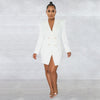 CM.YAYA Elegant Women  Blazer  Women 2022 Autumn Winter Streetwear Robe Femme Blazer Style Bodycon Midi Dress Female Clothing