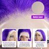 Purple Straight Bob Wigs Human Hair Preplucked Transparent Lace Frontal Wigs Brazilian 13x4 Short Bob Wigs 100% Human Hair Wigs