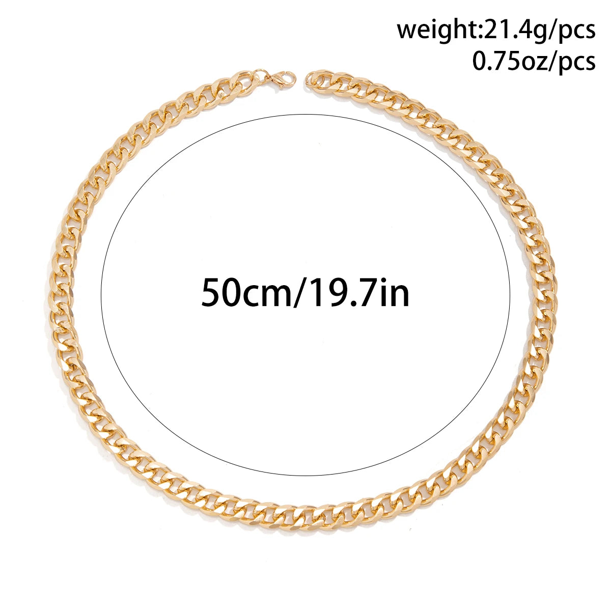 KunJoe Simple Cuban Chain Necklace for Men Gold Color/Black Metal Aluminium Chain On The Neck Choker Jewelry Party Male DIY Gift