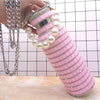 Bling Rhinestone Insulated Thermos Water Bottle with Chain Stainless Steel Vacuum Insulated Bottle Flask Portable Tumbler