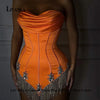 LIVANKA Glittering A-line Bodycon Homecoming Dresses for Teen Sweetheart Corset Pleated Tassel Cocktail Party Gown Customized