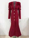 HIGH STREET Newest Fashion 2025 Designer Maxi Dresses Women's Long Sleeve Stunning Flowers Appliques Beaded Long Dress