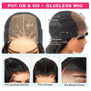 Kleberlose vorgeflochtene Perücken Tiefe Welle HD 13x6 Lace Front Perücke, alles vorbereitet, gelockt, 13x4 HD Lace Front Echthaarperücken, sofort tragbar