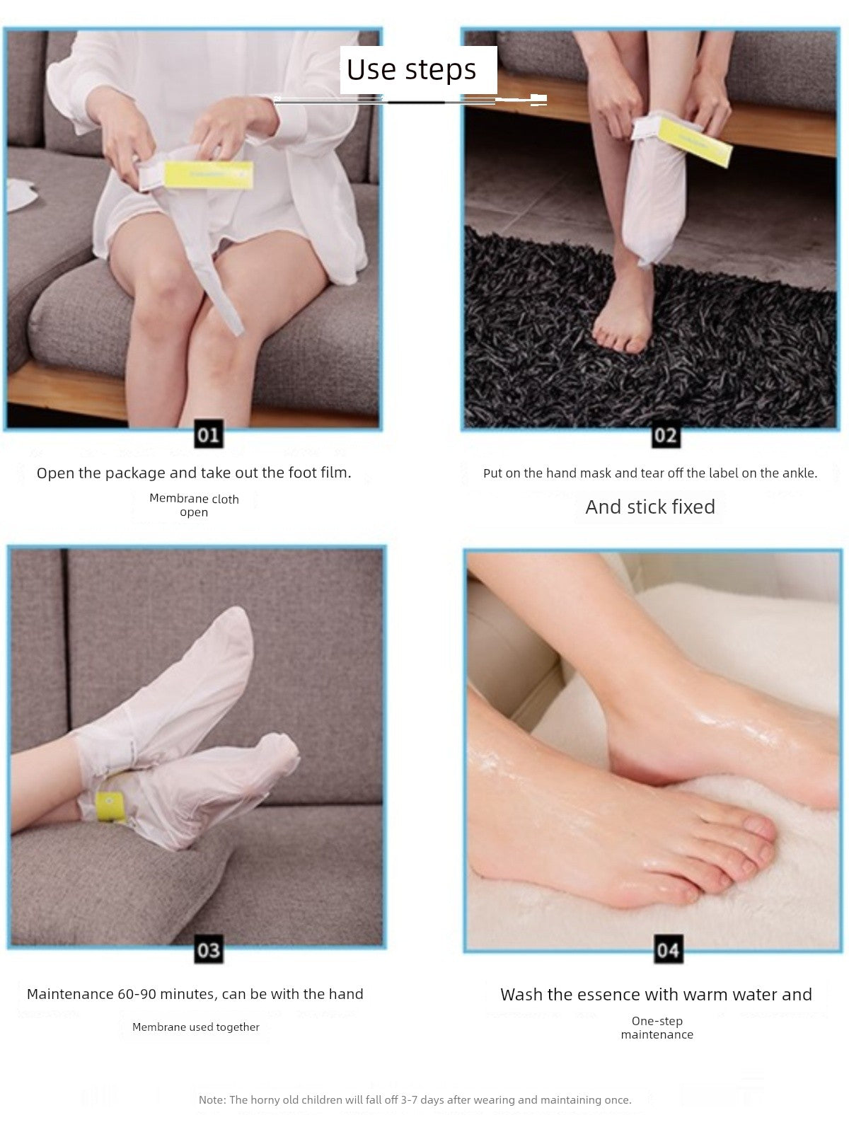Südkorea Die Enjia Doppelt Peeling Fußmaske gegen abgestorbene Haut und Schwielen Feuchtigkeitsspendend Zarte weiße Füße Sohlenpflege Fußmaske