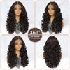 Latisha 13X6 HD Synthetische Spitzenfrontperücke lockig vorgezupfte Lace-Frontal-Perücke mit Pony für Damen, Highlights mit Babyhaar, 24 Zoll