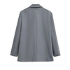 TRZA-Women's Double Breasted Office Wear Blazer Coat, Long Sleeve, Flap Pockets, Female Outerwear, Chic Tops, Fashion