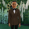 Boys Yellow Jacket 2 Piece Set Wedding Kids Blazer Pants Double Breasted Design Custom 2-16 Years Old Slim Fit Boys Suit