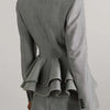 TWOTWINSTYLE Solid Spliced Ruffles Blazers For Women Notched Collar Long Sleeve Patchwork Button Casual Blazer Female Clothing