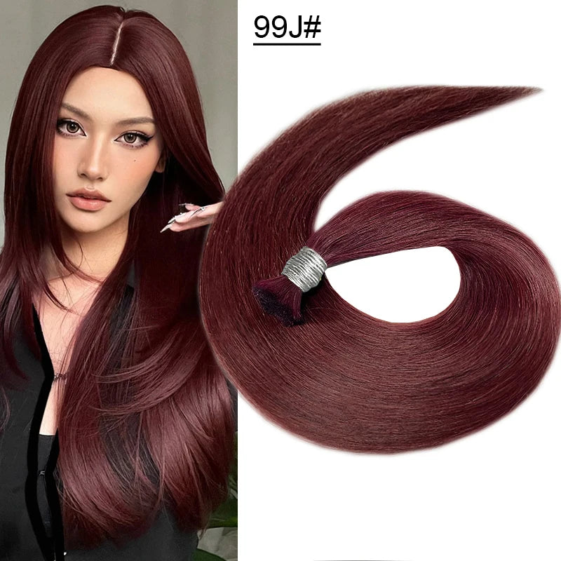 Human Hair Bulk No Weft Vietnamese Hair Virgin Remy Straight Hair Bulk 12-30inch 100g 100% Real Natural Hair Extension Grey 99j