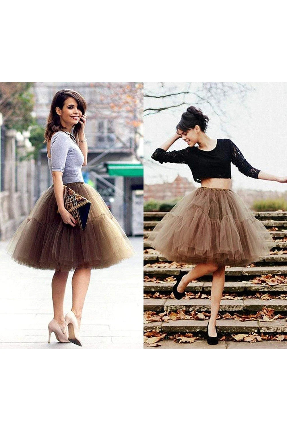 Multi-layer Tulle Tutu Skirts Fuchsia 6 Layers Fluffy Petticoat Underskirt Princess Ball Gown Women Halloween Party Skirt