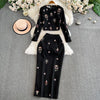 TWOTWINSTYLE Luxury Style Two Piece Set For Women O Neck Long Sleeve Topa High Waist Skinny A Line Skirt Set Female KSE524945