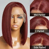 Dark Purple Bob Lace Front Wigs Human Hair Colored 13x4 Lace Frontal Short Straight Purple Bob Wig Pre Plucked with Baby Hair