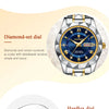 POEDAGAR Luxuriöse Damen-Kleideruhr, leuchtend, wasserdicht, Wochen- und Datumsanzeige, Damenarmbanduhr, Edelstahl-Damenquarzuhr reloj+box