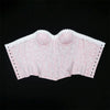 Sexy Women Pink Overbust Corset Crop Top Sweet Lace Patchwork Slim Fit Strapless Bustier Chic Party Summer Clothes Streetwear