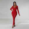 Sexy Mesh Patchwork Transparenter Club-Bodycon-Jumpsuit für Damen, durchsichtiger Einteiler-Overall, Clubwear, Party-, Geburtstagsoutfits