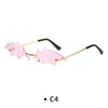 Randlose Sonnenbrille Damen Luxusmarke Strass Sonnenbrille Damen Niedliche Herzform Punk Party Brille очки від сонця женские