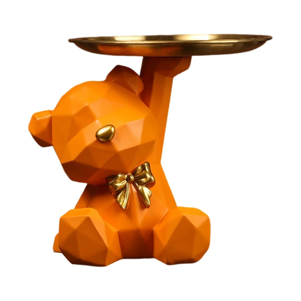 Geometrischer Bär Schlüsselhalter Figur Eingang Bastelarbeiten Harz Schreibtisch Dekoration Süßigkeiten Kleinigkeiten Haushaltswaren für Zuhause Wohnzimmer