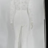 Weißer Overall Damen, elegant, Spitze, lang, Einteiler, hohe Taille, Federn, Y2k, sexy, Hochzeitsfeier, Abend, Jumpsuit
