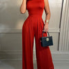 Elegant Women Wide Leg Long Juumpsuit 2024 Spring Summer Fashion Printed Sleeveless Casual Holiday Bodysuits Jumpsuits Trousers