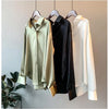 1pcs Woman Spring Autumn Satin Shirt Lady Long Sleeve Lapel Blouses Cardigans Elegance Sweet Casual Coats Girl Sunscreen Top