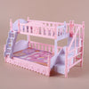 1:12 Puppenhaus Eiswagen Babybett Simulation Miniatur Szene Display Dessertauto Etagenbett Badezimmer Küche Spielzeug für Mädchen