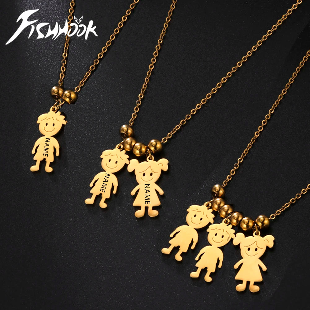 Couple Friend Personalized Necklace Custom Chain Name Mother Father Family Gift For Women Men Stainless Steel Pendant Jewelry