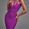 Lila Bandagenkleid 2022 Neues Damen-Bodycon-Kleid Elegant Sexy Neckholder-Abendclub-Partykleid Hochwertige Sommer-Outfits