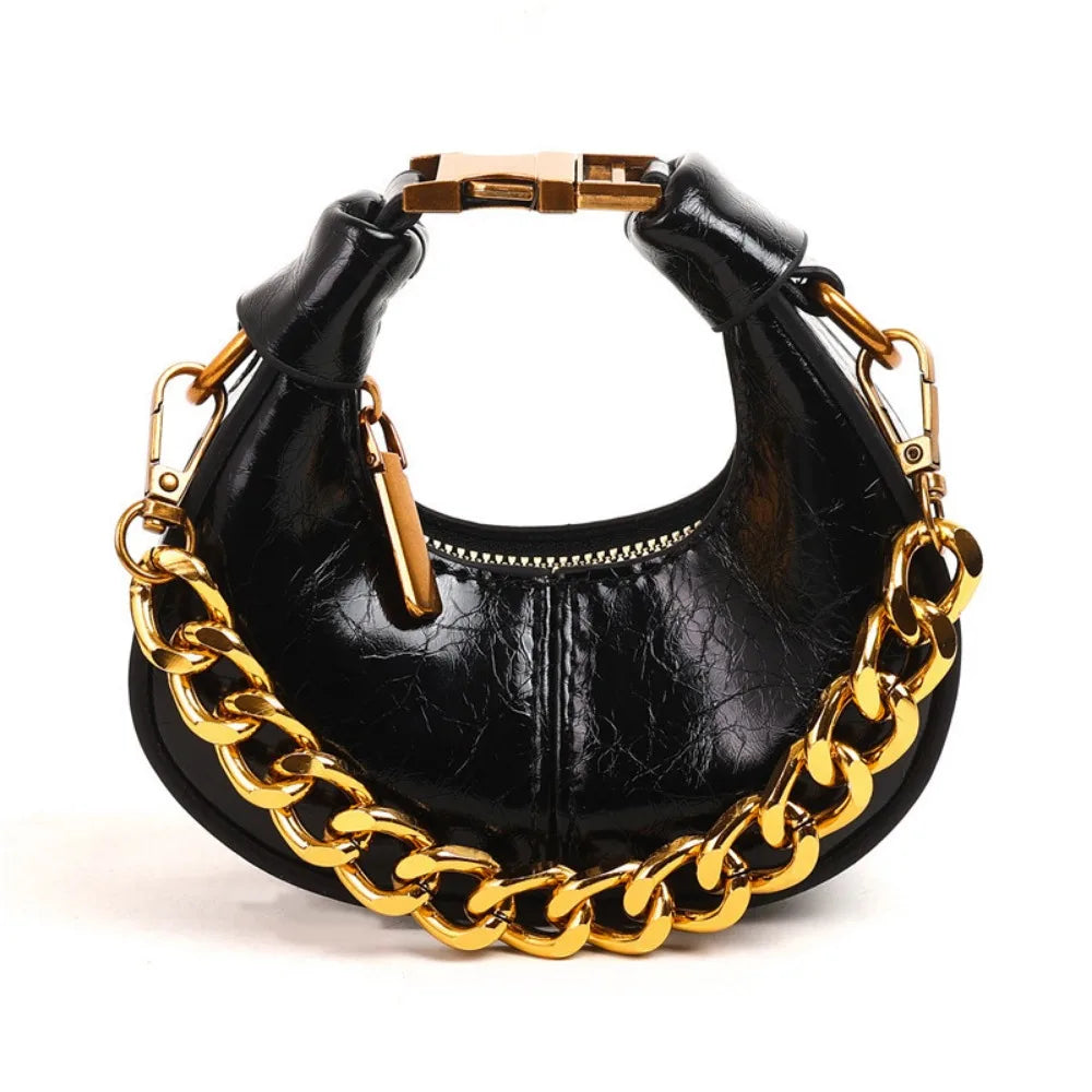 2024 Herbst Winter Mini Umhängetaschen für Damen Luxus Halbmond-Handtaschen für Damen Handtaschen mit Griff Weibliche kleine Tasche
