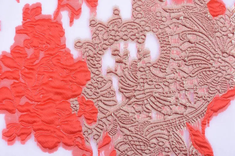 Classic High Quality African Lace Fabric Gilding Brocade French Organza Lace Fabric For Nigerian Women Wedding Party Dress S2078