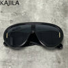 Oversized Wellen-Masken-Sonnenbrille Einteilige Damen-Sport-Y2K-Punk-Sonnenbrille für Damen 2024 Luxusmarke Steampunk-Brillen-Goggle