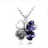 TRPOPSYN Crystal 4 Four Leaf Leaves Clover Pendant Necklaces Lover Birthday Gift Quality Fashion Jewelry Dropshipping Charm Girl