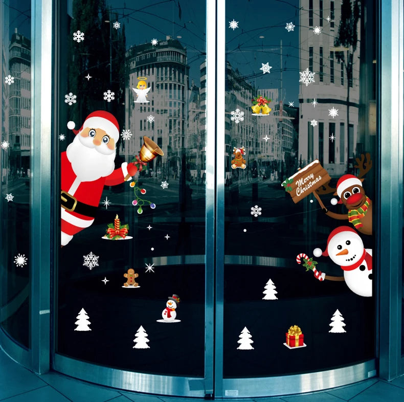 Weihnachtsfensteraufkleber Frohe Weihnachten Dekorationen für Zuhause 2024 Weihnachtsschmuck Xmas Navidad Natal Geschenke Neujahr 2025