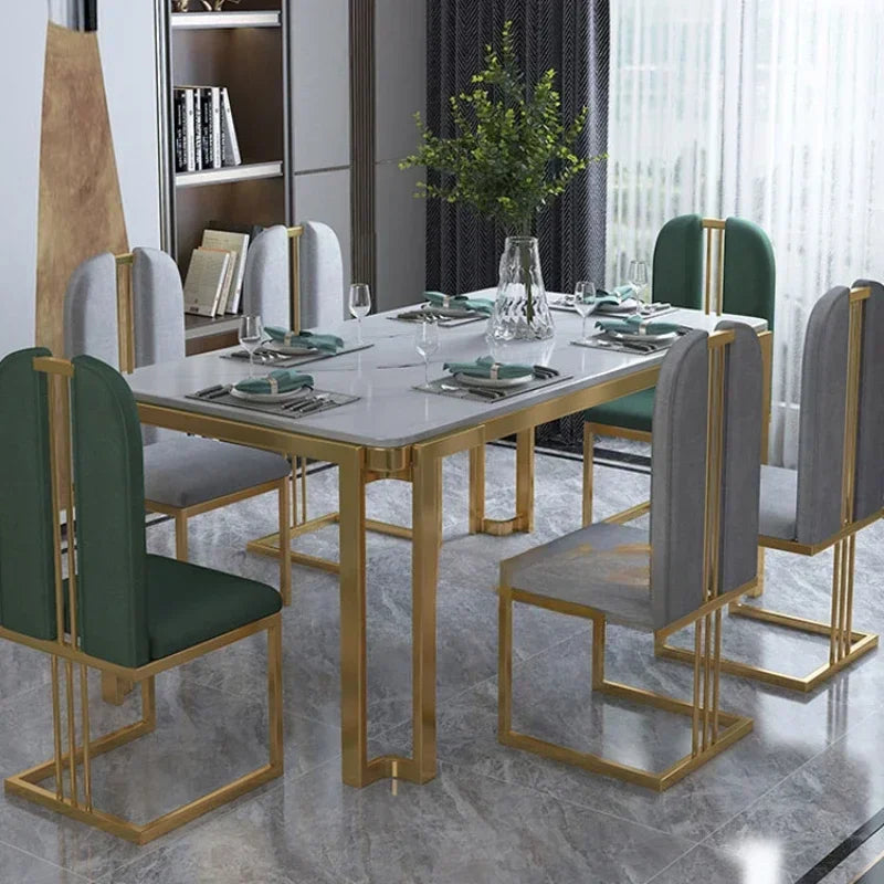 Einzigartige Luxus-Esstischstühle mit modernen Metallbeinen, rechteckiger Esstisch im platzsparenden nordischen Design, Mesa De Comedor Möbel