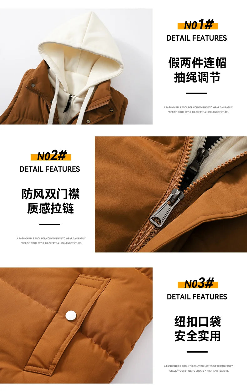 Unisex Fashion Hooded Vests Jacket Sleeveless Vest Autumn Thermal Soft Vests Casual Coats Male Cotton Men's Vest Men Thicken
