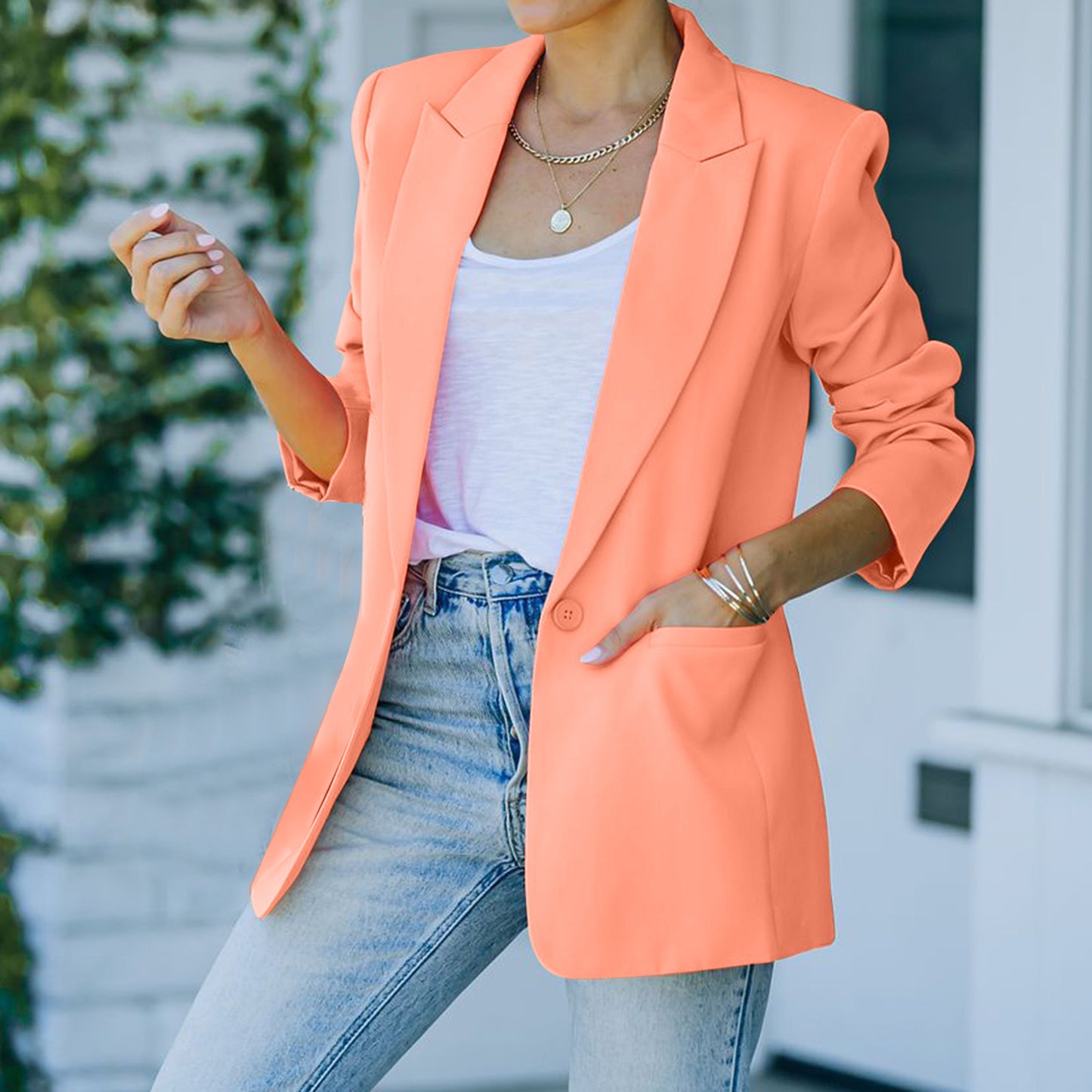 Autumn Pink Blazer Women Slim Elegant Blazers Jacket Women's Buttons Double Breasted Blazer Office Ladies Work Coats Jacket