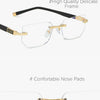 Men Blue Light Blocking Reading Glasses Women Dimond Cutting Rimless Eyeglasses Frame Anti Fatigue Hyperopia Presbyopic Eyewear