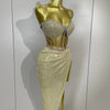 Sparkly Sequins Diamond Birthday Party Two Piece Set Evening Dress 2025 Women Sexy Singer Dancer NightClub Bar Performan Costume