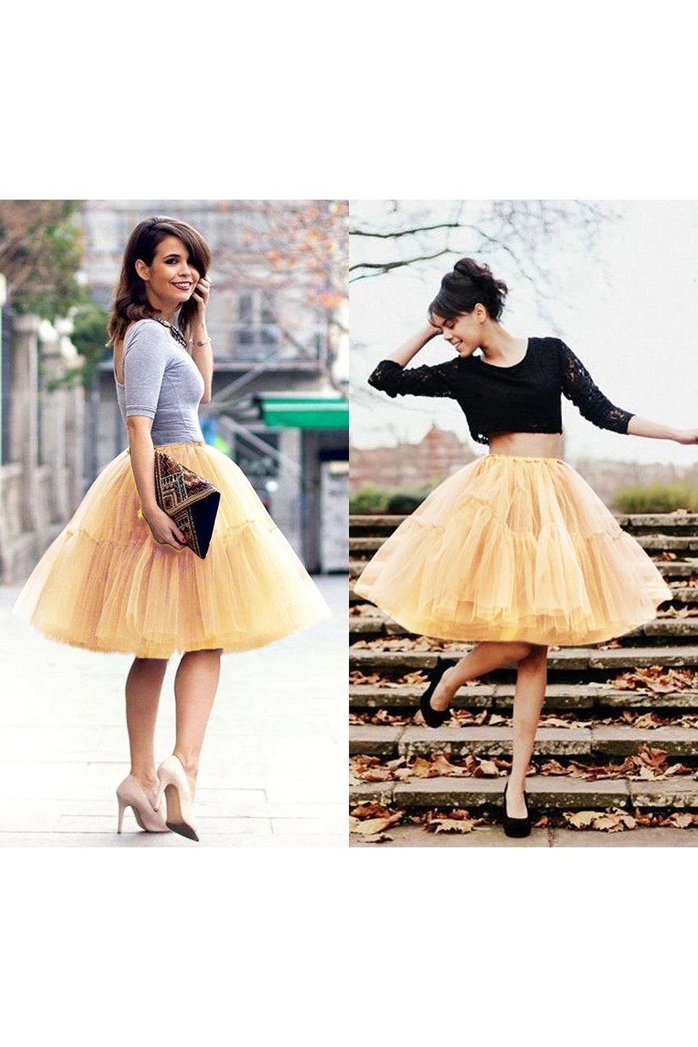 Multi-layer Tulle Tutu Skirts Fuchsia 6 Layers Fluffy Petticoat Underskirt Princess Ball Gown Women Halloween Party Skirt