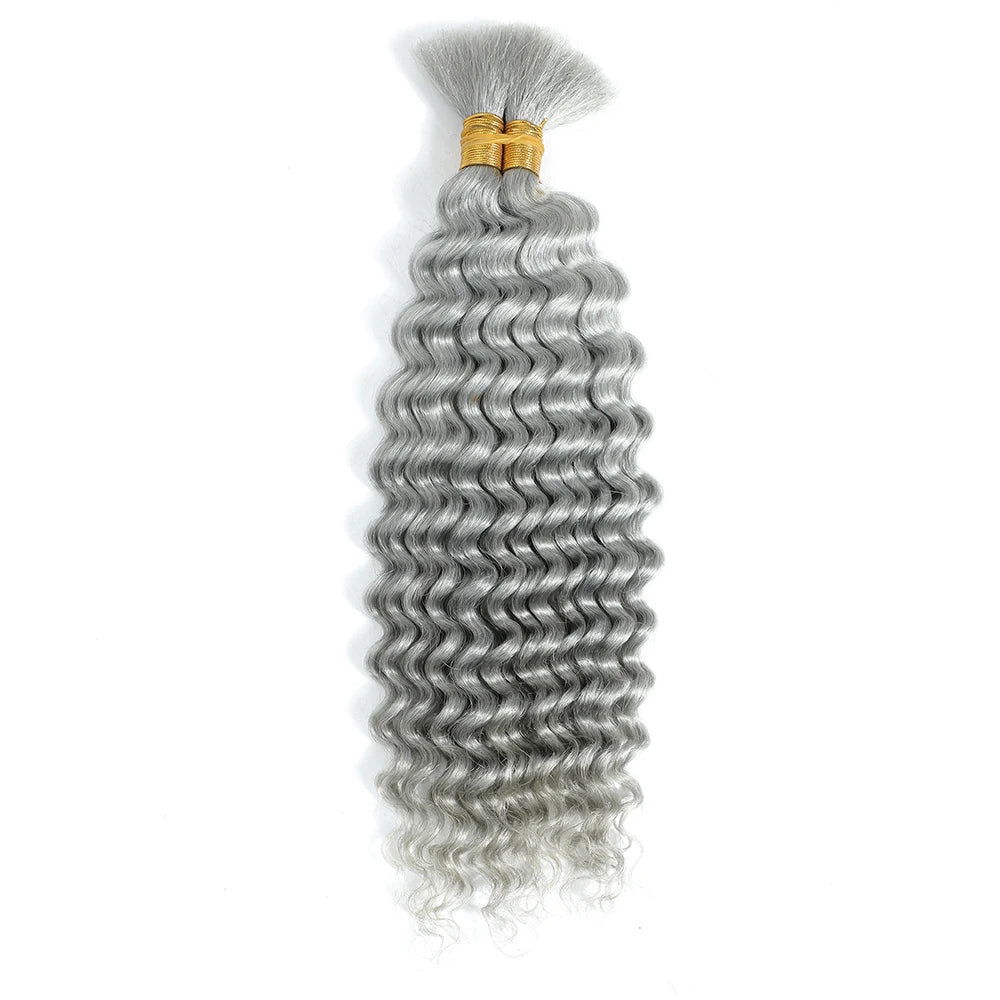 Menschenhaar zum Flechten, Tiefwellen-Bulk zum Flechten, ohne Tressen, Tief gelocktes Flechthaar für Boho Braids, brasilianisches Echthaar