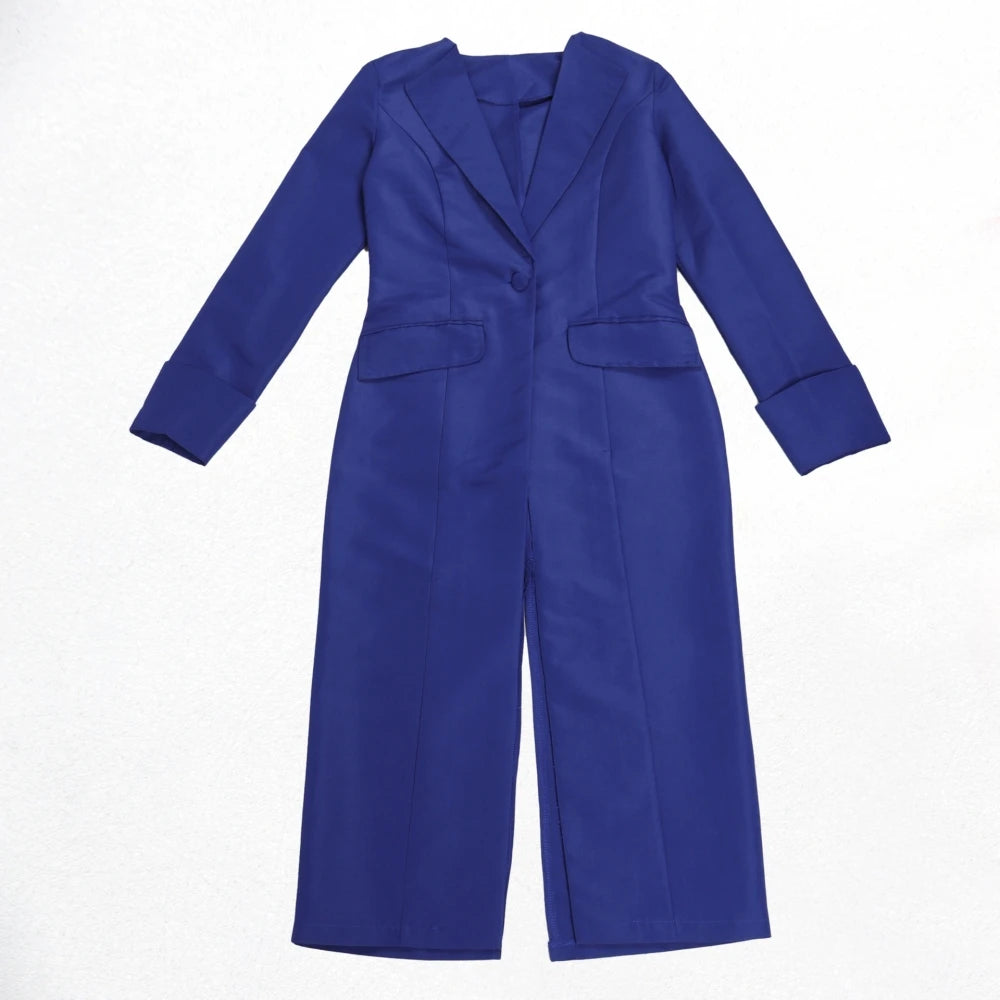 HLJ High Quality Elegant Office Lady Blazer Two Piece Sets Women Lapel Long Sleeve Coat And Slim Dress Outfit Female Clothing