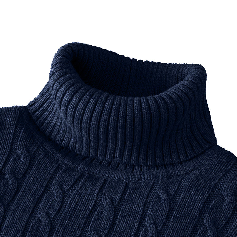 Neuer Rollkragenpullover Herren Freizeit Rollkragen Strickpullover Warm Halten Herren Pullover Wollpullover