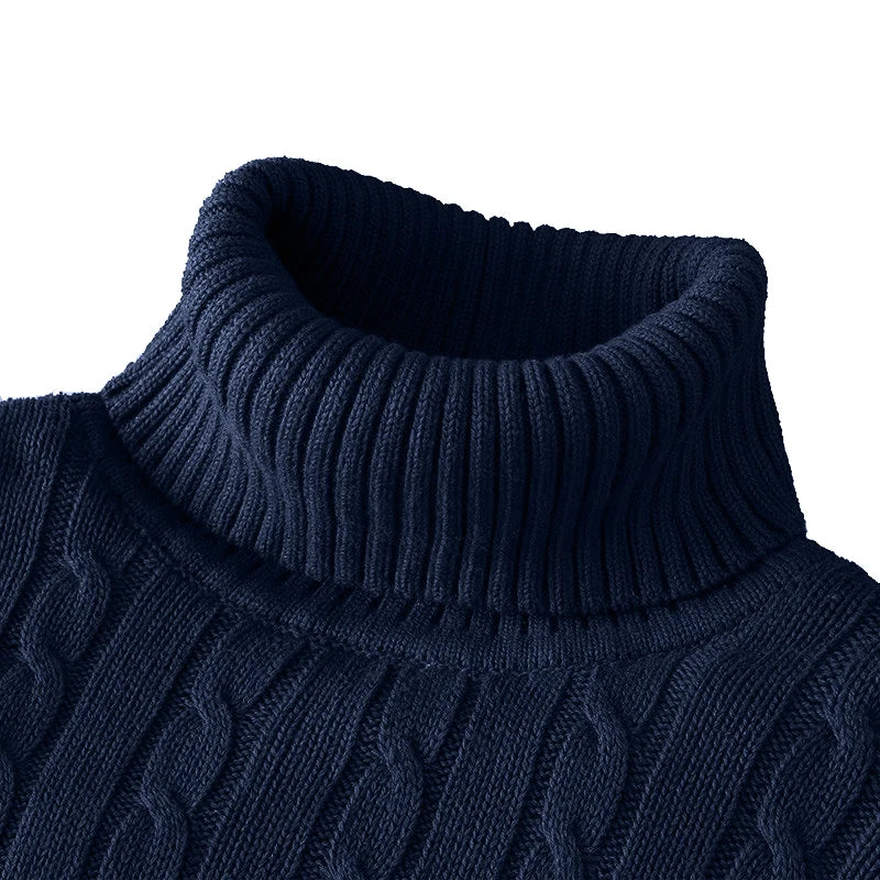Neuer Rollkragenpullover Herren Freizeit Rollkragen Strickpullover Warm Halten Herren Pullover Wollpullover