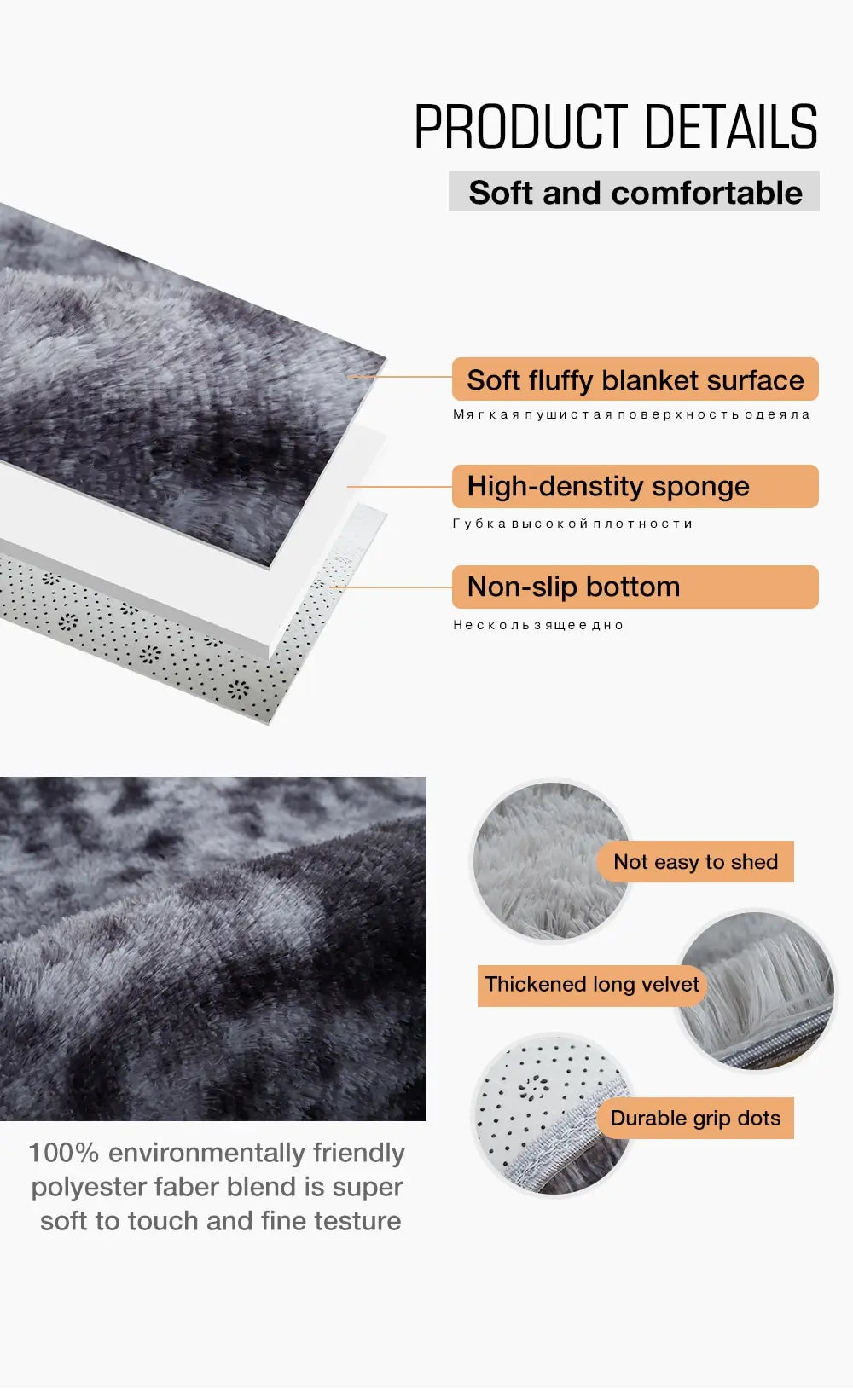 Grauer Teppich für Wohnzimmer Plüsch Teppich Schlafzimmer Boden Flauschige Matten Anti-Rutsch Home Decor Teppiche Weiche Samt Teppiche Kinderzimmer Decke