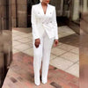 New women's solid colour small pieces of suit long-sleeved jacket trousers suit temperament commuter two-piece suit