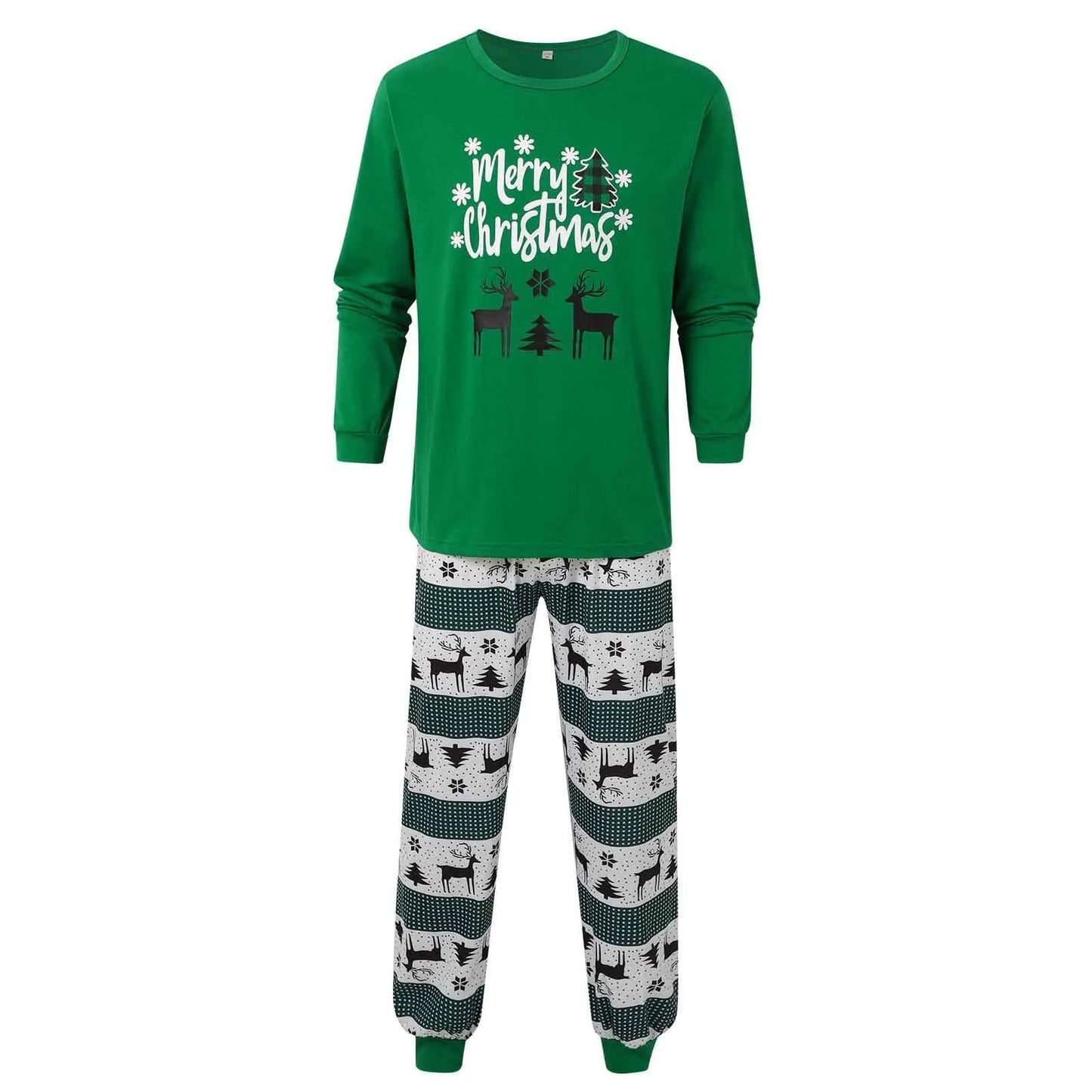 Merry Christmas Family Matching Outfits All Elk Print Mother Father Kids Pajamas Set Soft Loose Sleepwear Xmas Look Gift Pyjamas