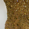 Luxury Rhinestones Sexy Mesh See Through Bodycon Dress Women Birthday Evening Cocktail party Gown Red Carpet Club Stage Outfit