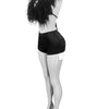 Kricesseen Women's Furry Suits Set 2 Piece Outfits Summer Halter V Neck Backless Crop Top And Stain Matching Shorts Set Clubwear